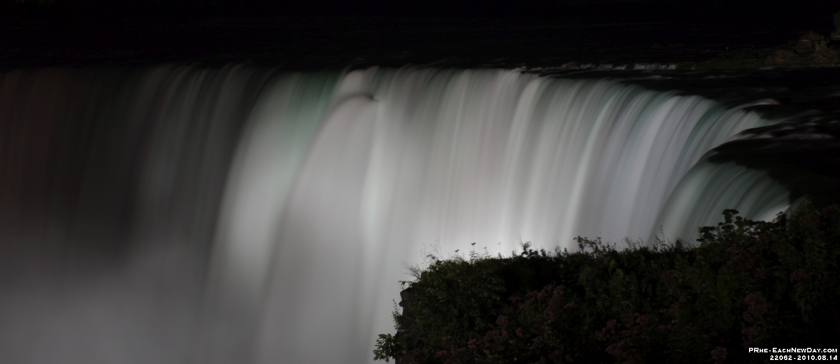 22062CrRe - Beth - My 100th birthday party - Niagara Falls - Nighttime walk by the Falls